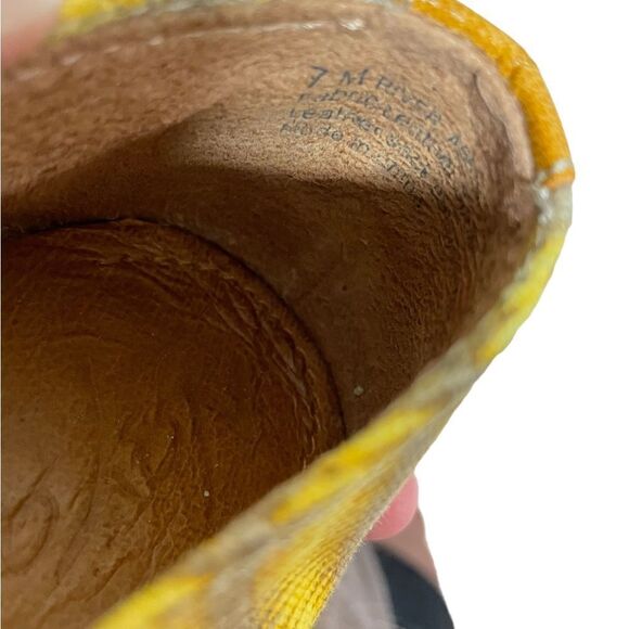 Naya Leather Flats Yellow and Brown - Picture 10 of 14